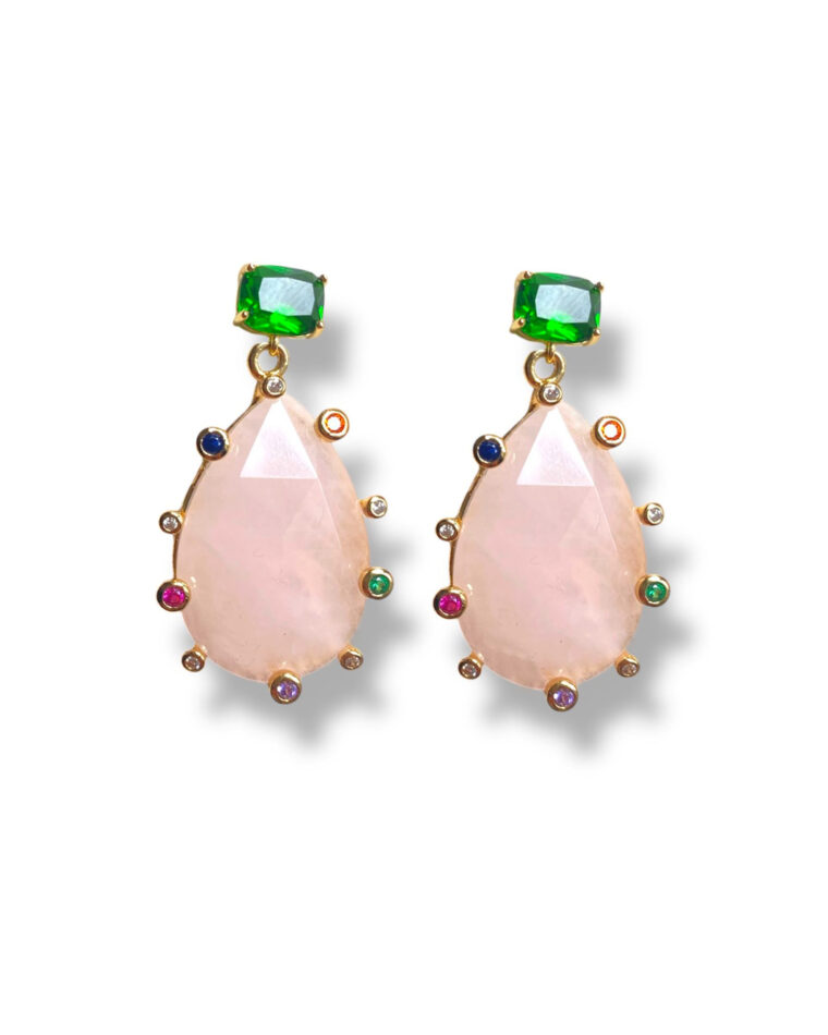 Aura Pink Quartz Earrings