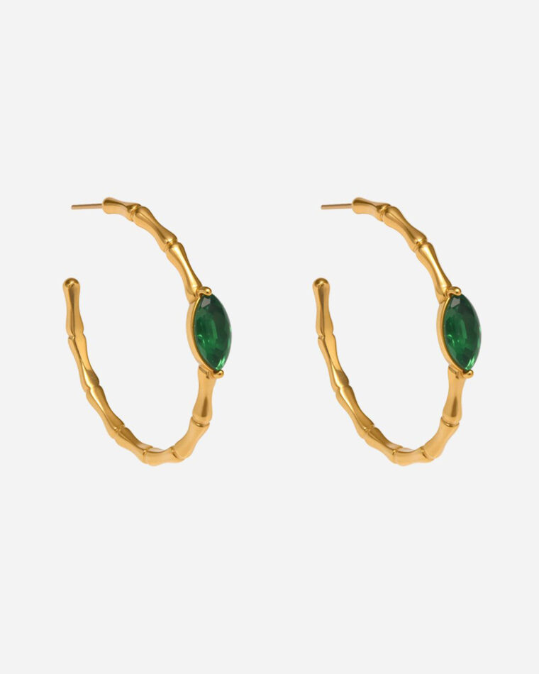 Scarlet Zircon Hoops