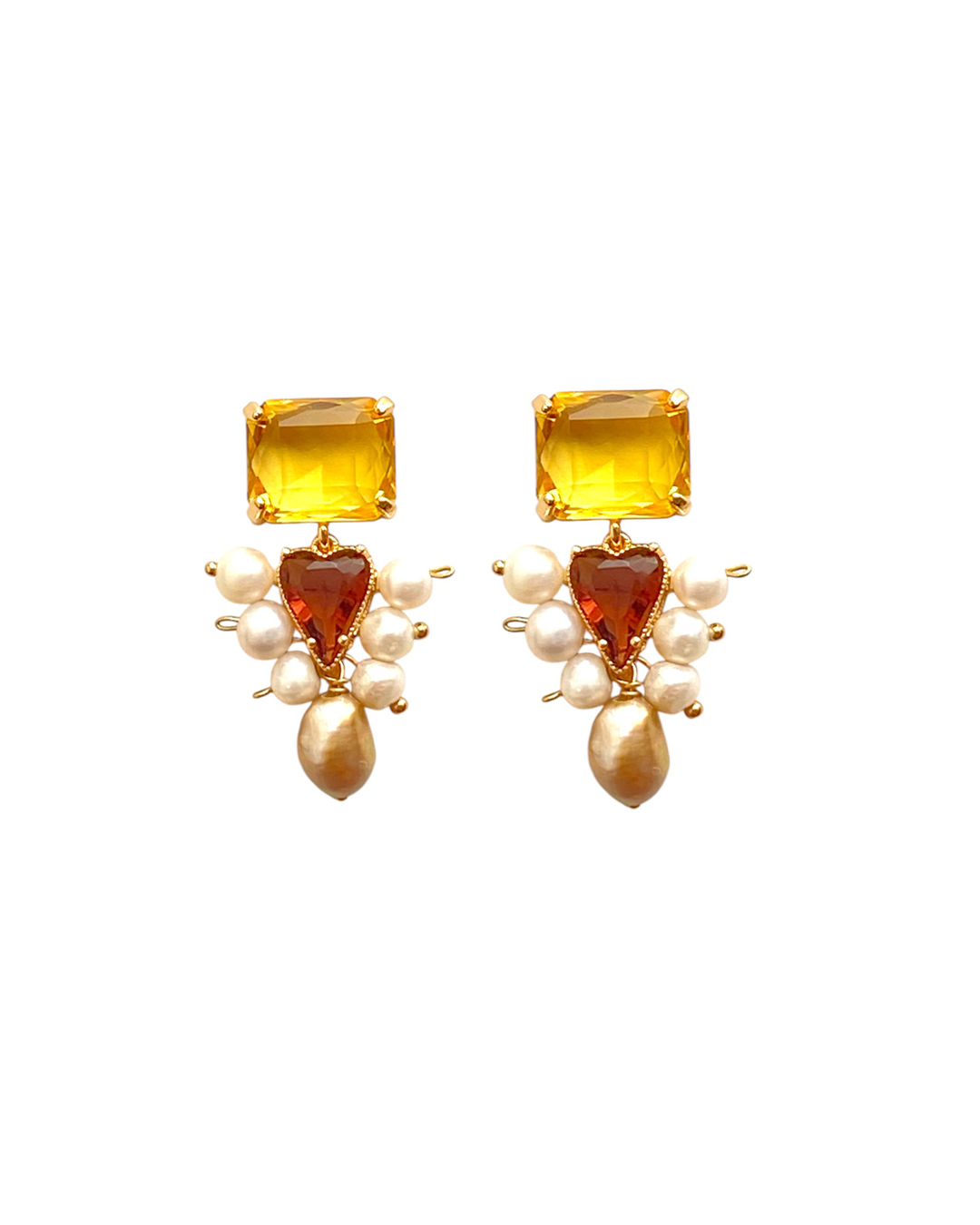 HEMITHEA CRYSTAL AND PEARL EARRINGS