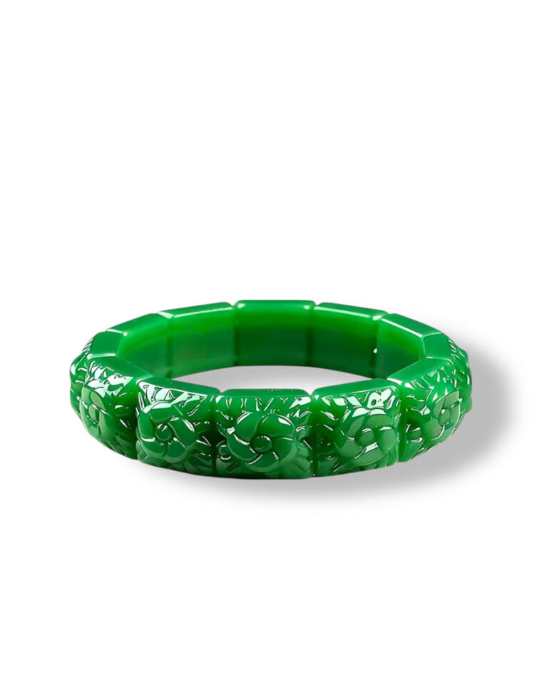 Flower Jade Bangle